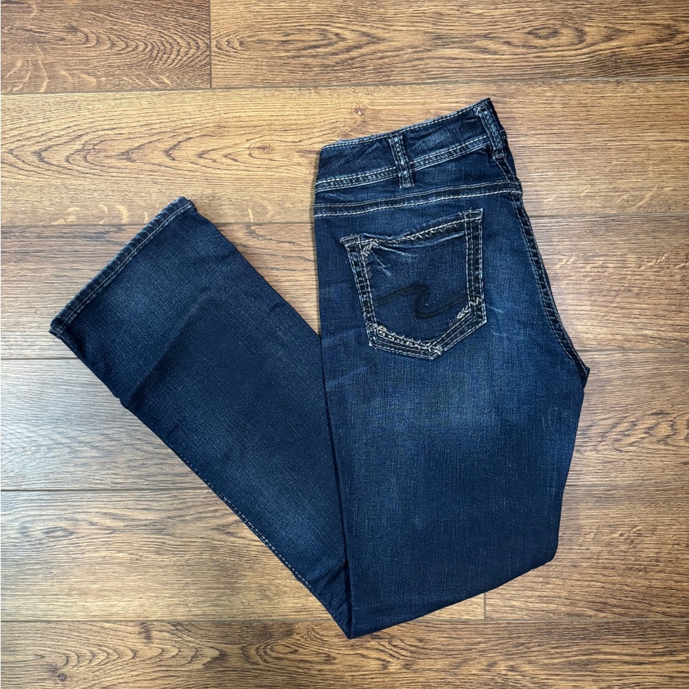 Silver Jeans Suki Mid Slim Boot Women's Size 30 Dark Wash Denim